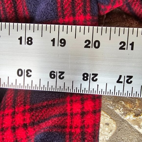 Jachs Girlfriend Plaid Blue Red Sherpa Cardigan Sweater Jacket, Size Medium - Picture 7 of 10